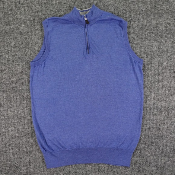 Peter Millar Other - Peter Millar Sweater Vest Mens Large Merino Wool Silk Blend Half Zip Pullover
